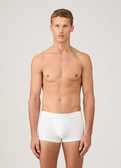 Mens Stretch Cotton Trunks In White