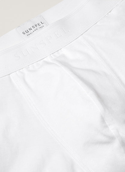 Mens Stretch Cotton Trunks In White
