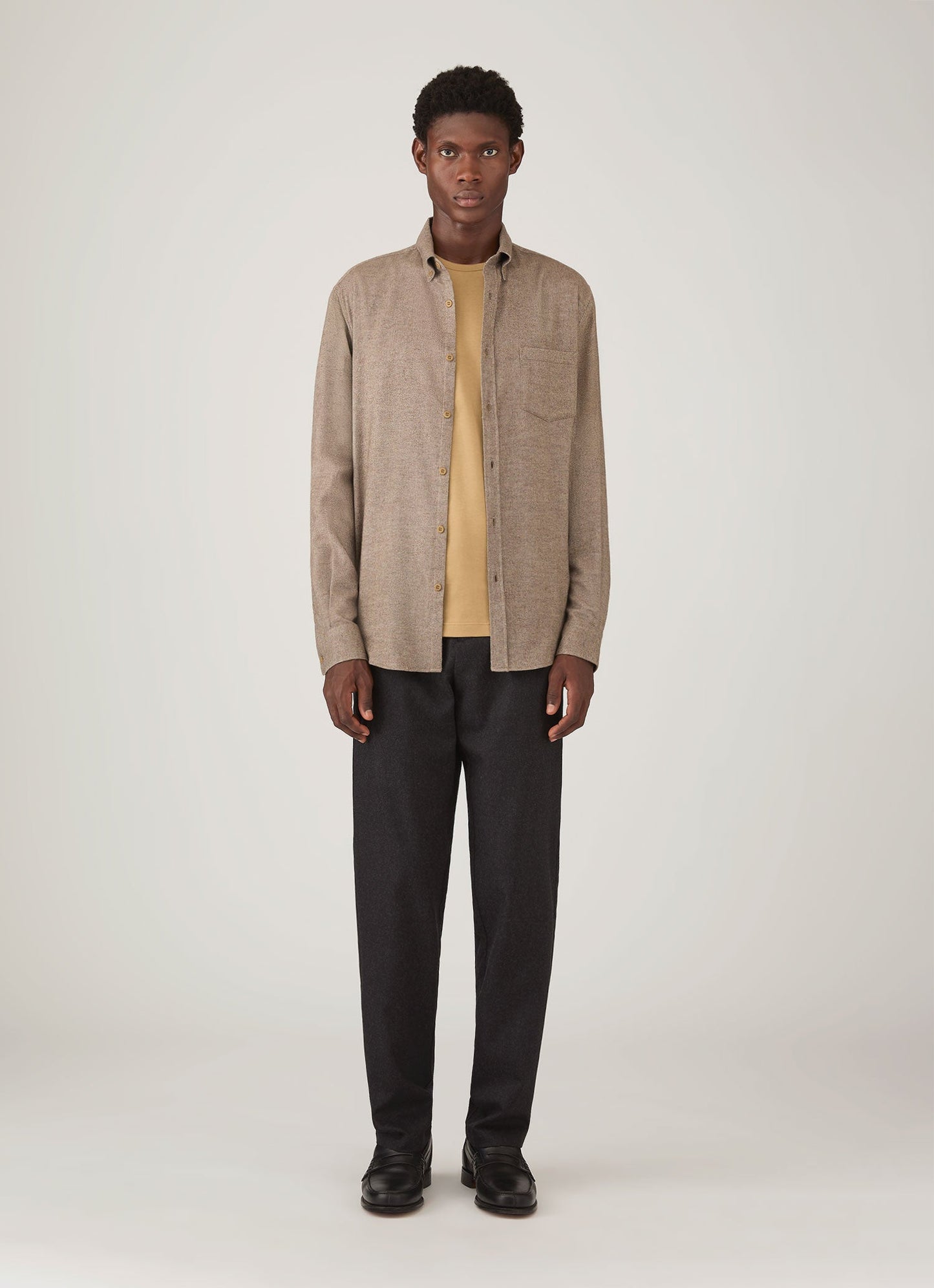 Mens Long Sleeve Classic Tshirt In Tan Mtsh0003 Brgm