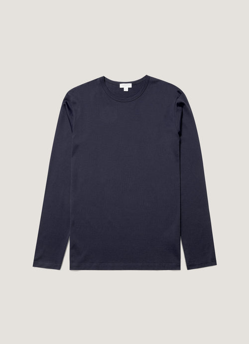 Long Sleeve Crew Neck T Shirt Navy