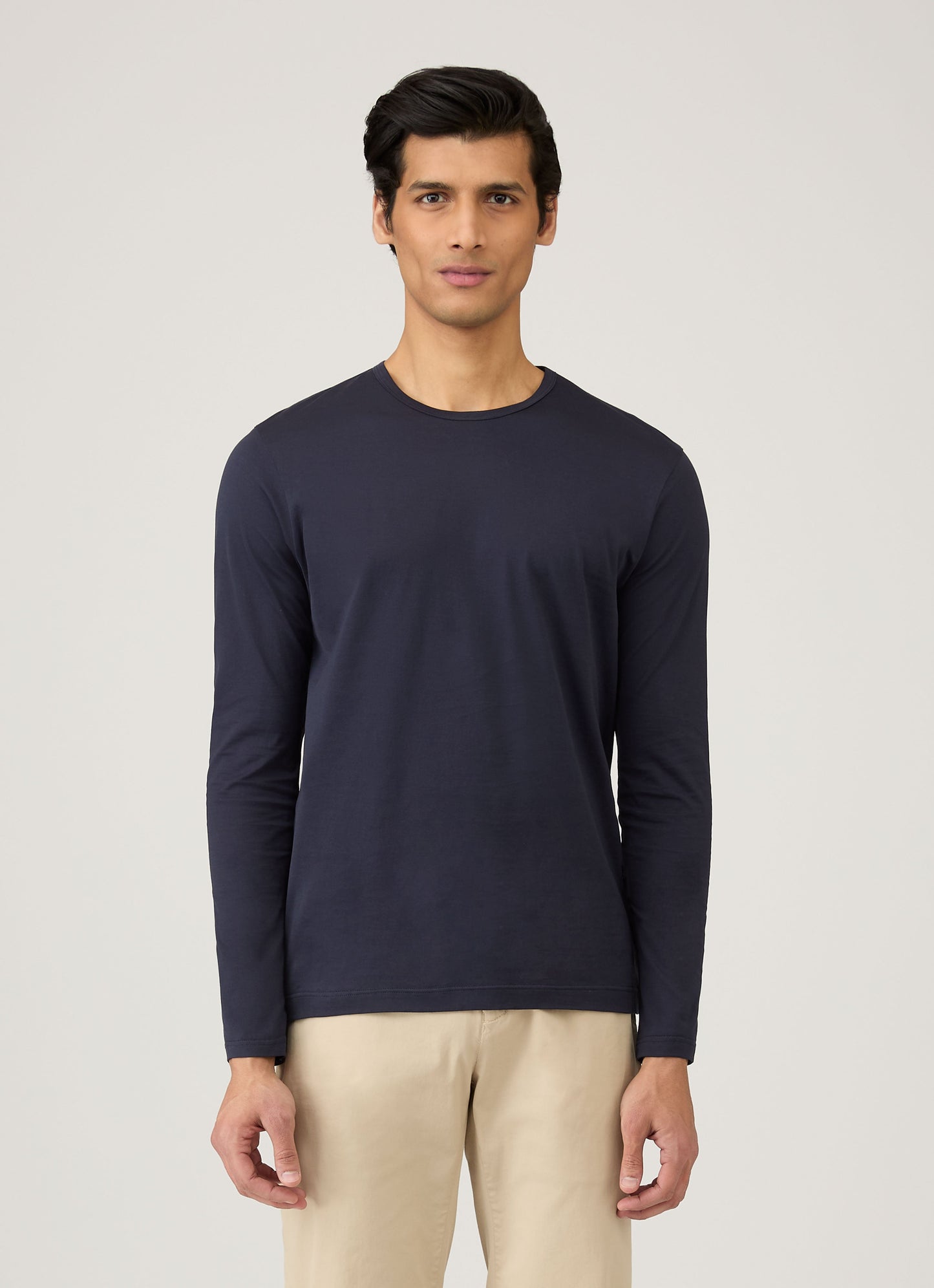 Long Sleeve Crew Neck T Shirt Navy