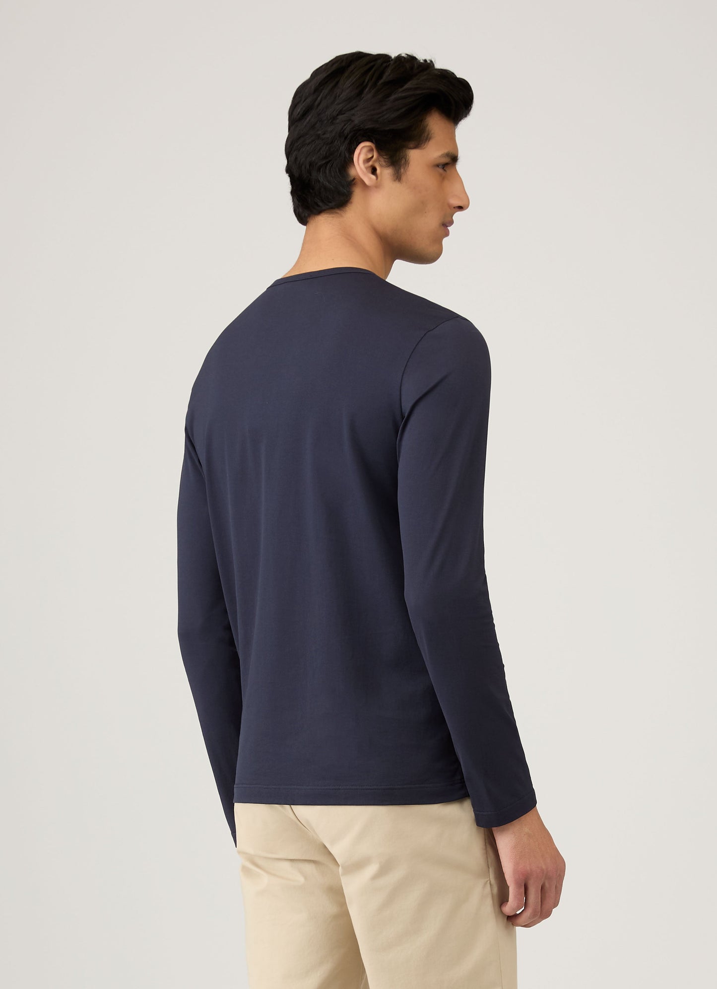 Long Sleeve Crew Neck T Shirt Navy