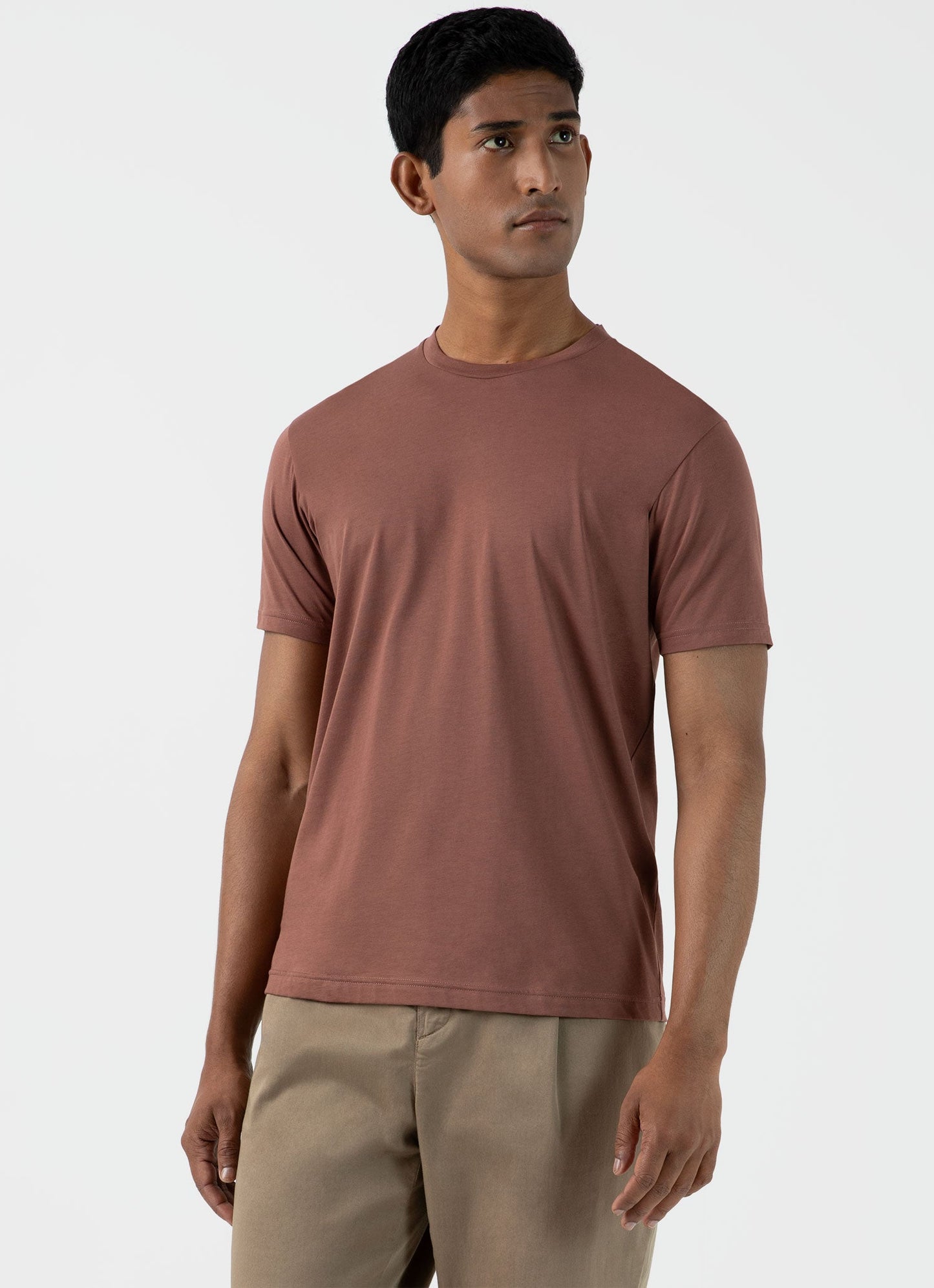 Mens Riviera Midweight T Shirt In Brown Mtsh0007S Bret