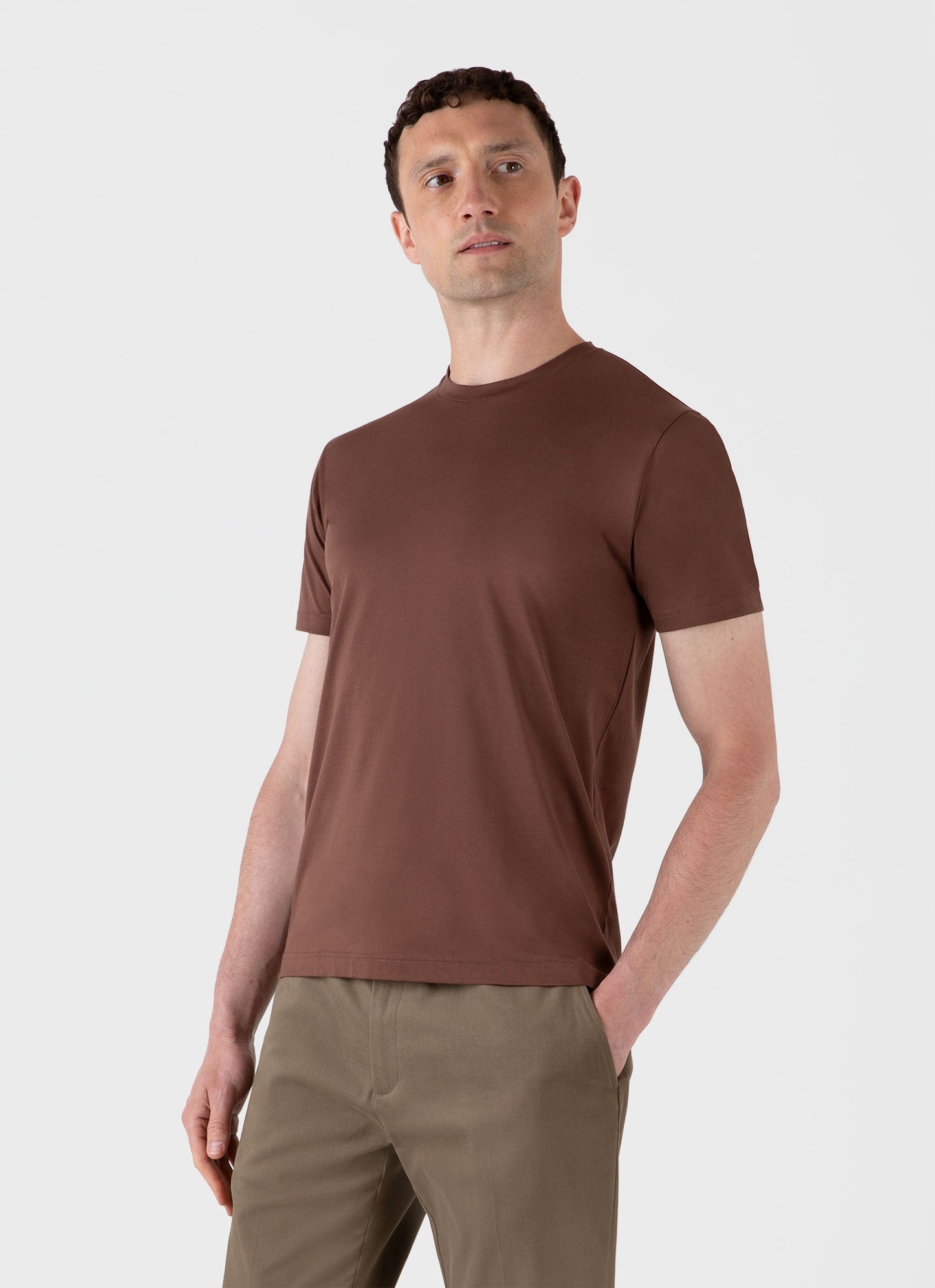 Mens Riviera Midweight Tshirt In Cocoa Brown Mtsh0007S Brfn