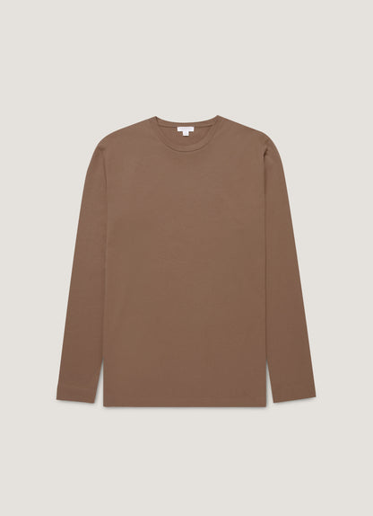 Mens Long Sleeve Riviera Midweight Tshirt In Bark Mtsh0136S Brgc