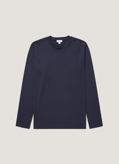Mens Long Sleeve Riviera T Shirt In Navy