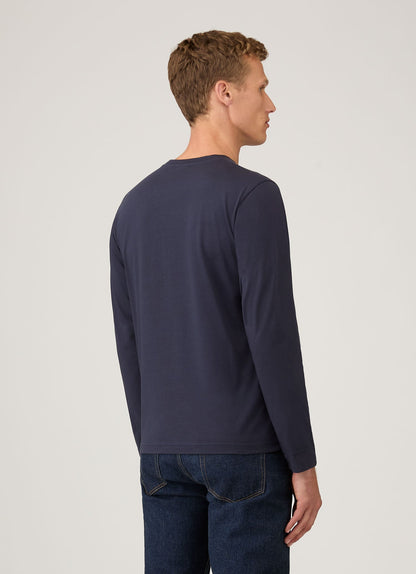 Mens Long Sleeve Riviera T Shirt In Navy