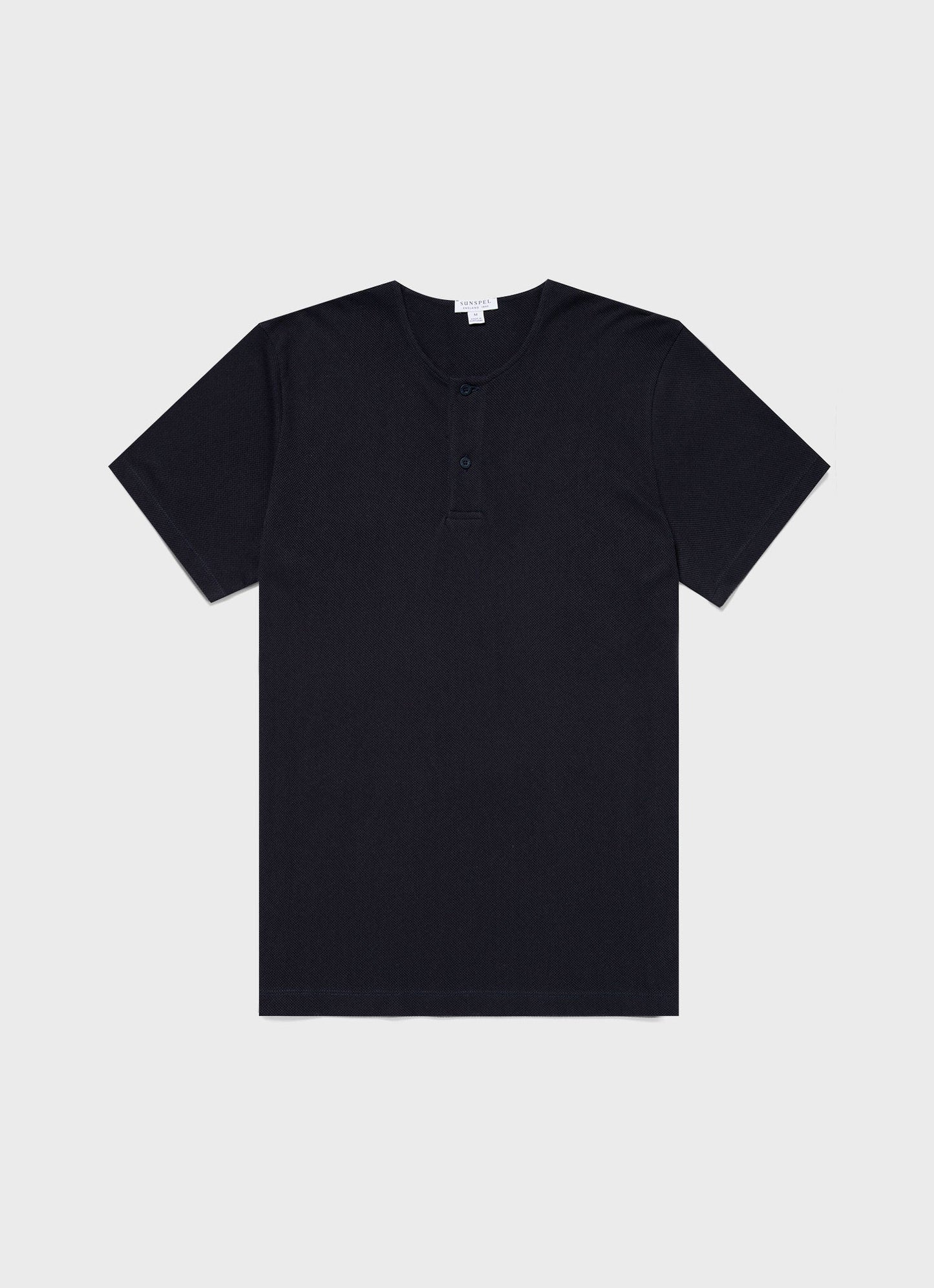 Mens Riviera Henley In Navy Mtsh0177 Buaa