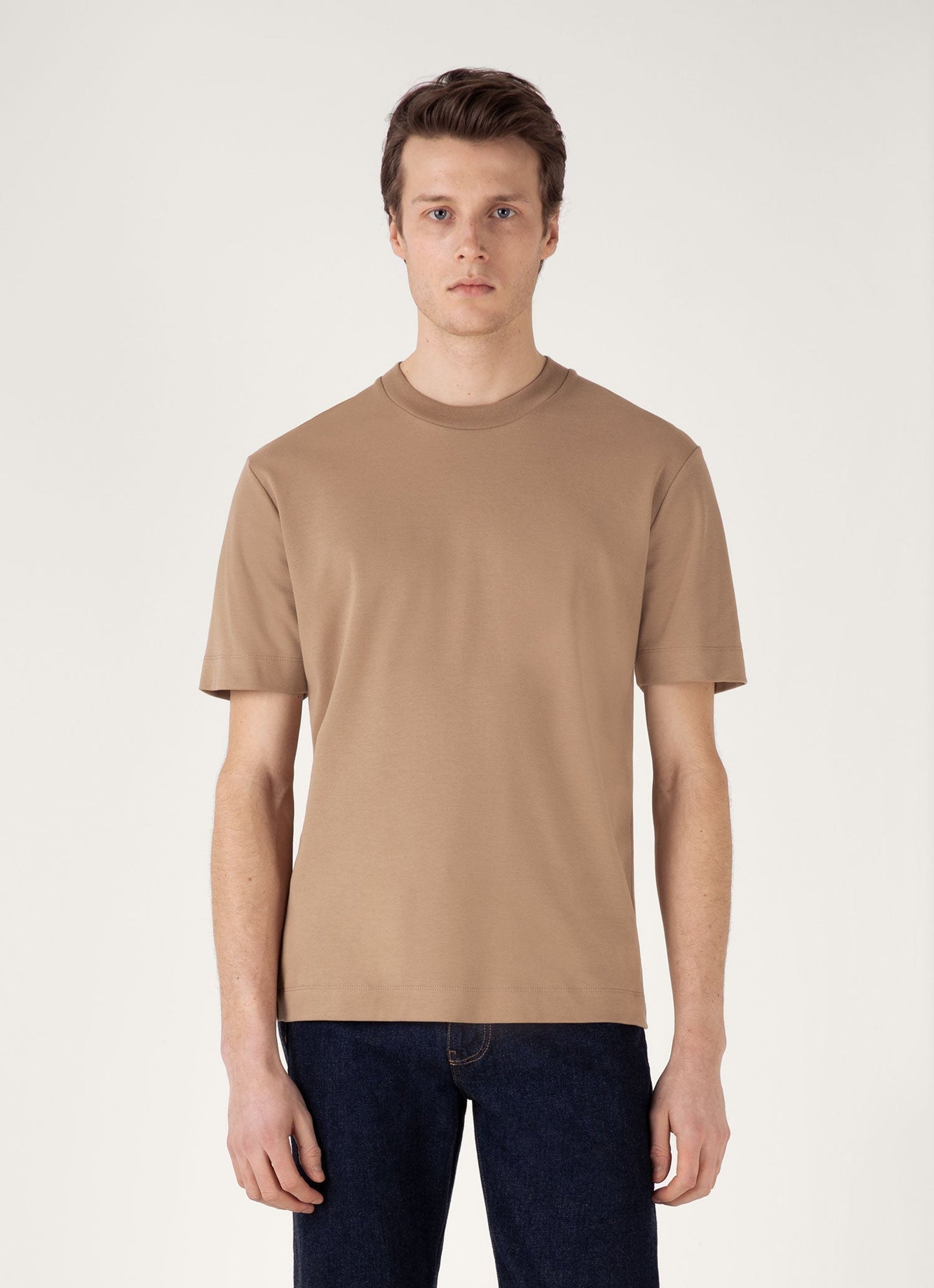 Mens Relaxed Fit Heavyweight Tshirt In Dune Mtsh0181 Brfz