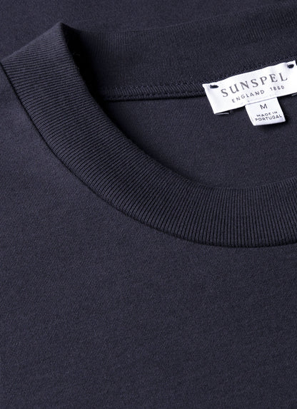 Mens Relaxed Fit Heavyweight Tshirt In Navy Mtsh0181 Buaa