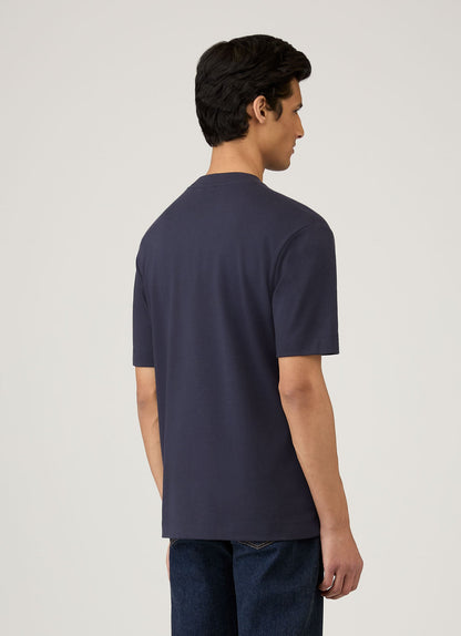 Mens Relaxed Fit Heavyweight Tshirt In Navy Mtsh0181 Buaa