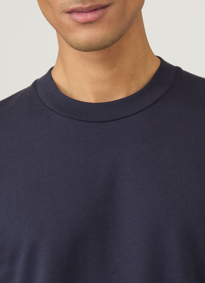 Mens Relaxed Fit Heavyweight Tshirt In Navy Mtsh0181 Buaa