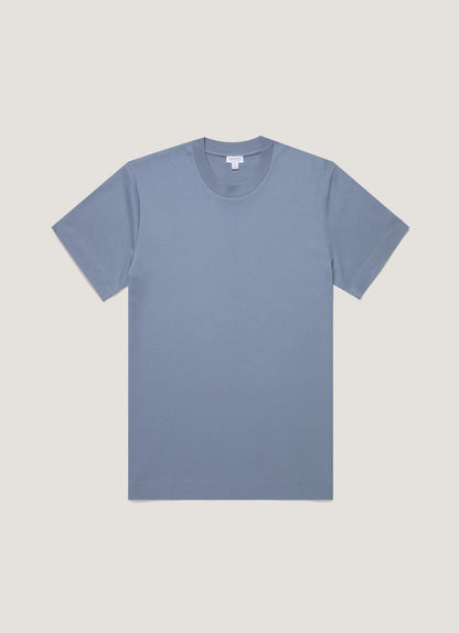 Mens Relaxed Fit Heavyweight Tshirt In Vintage Blue Mtsh0181 Buwb