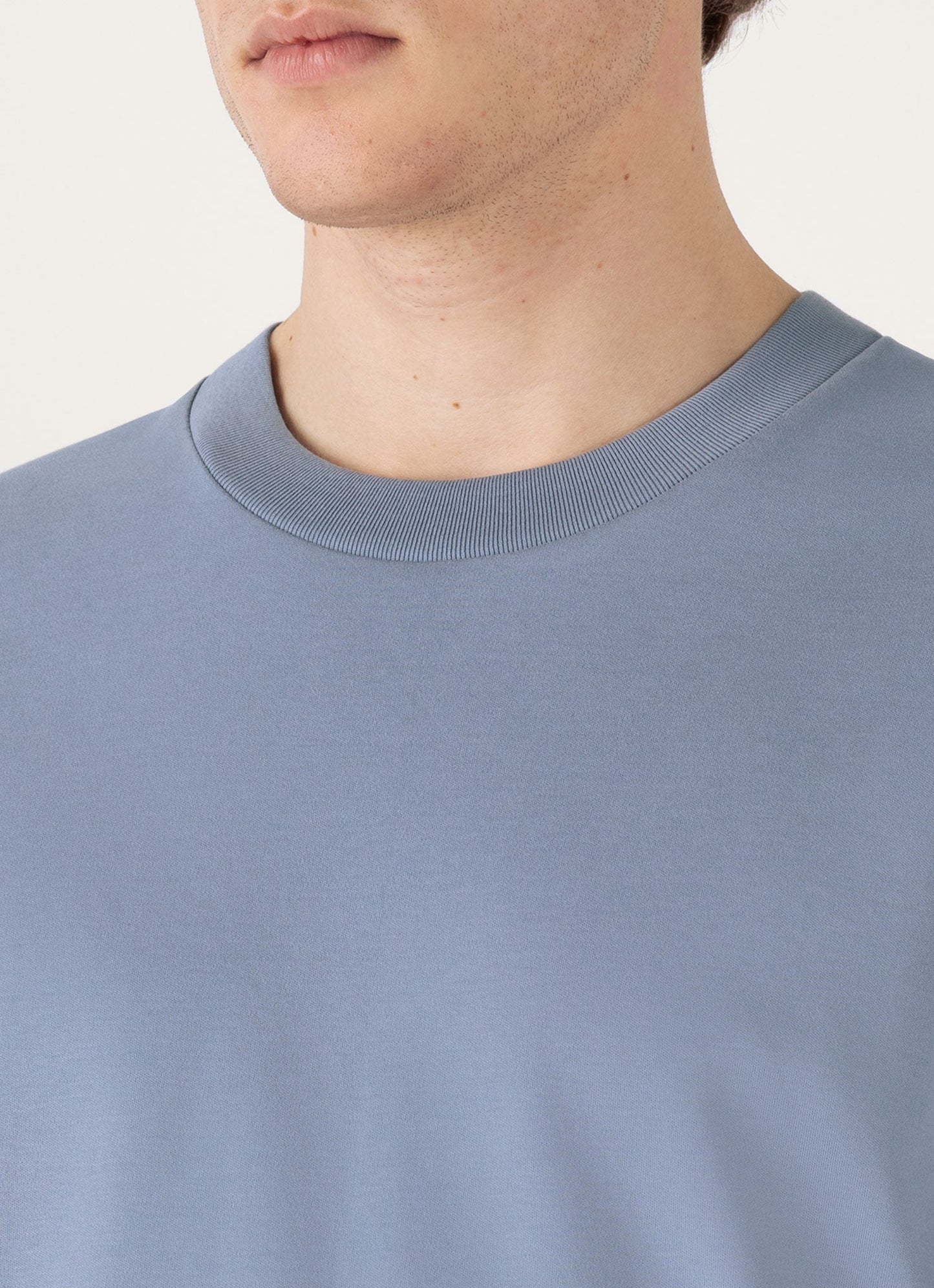 Mens Relaxed Fit Heavyweight Tshirt In Vintage Blue Mtsh0181 Buwb