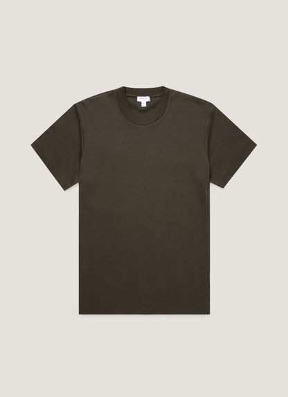 Mens Relaxed Fit Heavyweight Tshirt In Dark Green Mtsh0181 Gnin