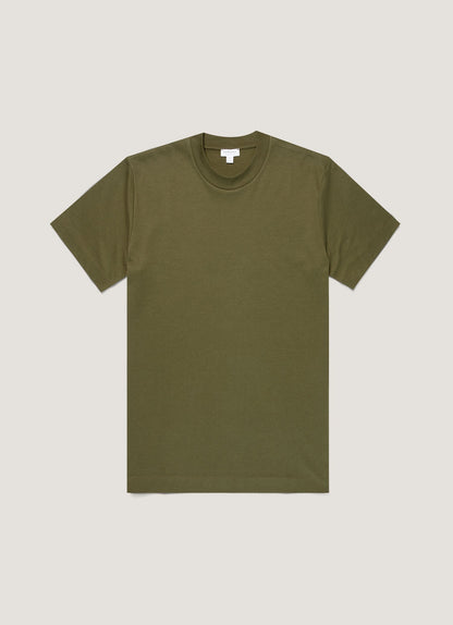 Mens Relaxed Fit Heavyweight Tshirt In Deep Olive Mtsh0181 Gniz