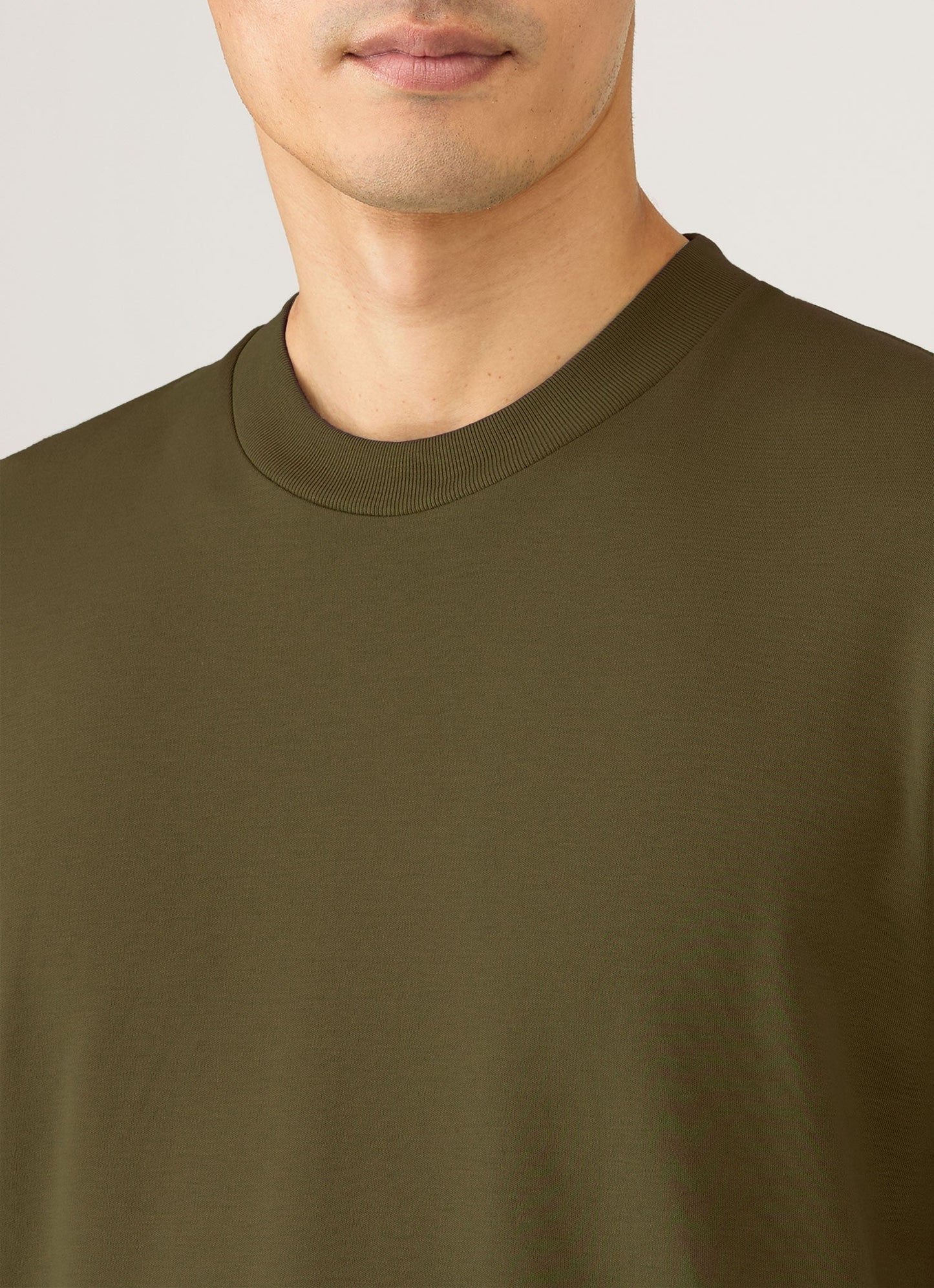 Mens Relaxed Fit Heavyweight Tshirt In Deep Olive Mtsh0181 Gniz