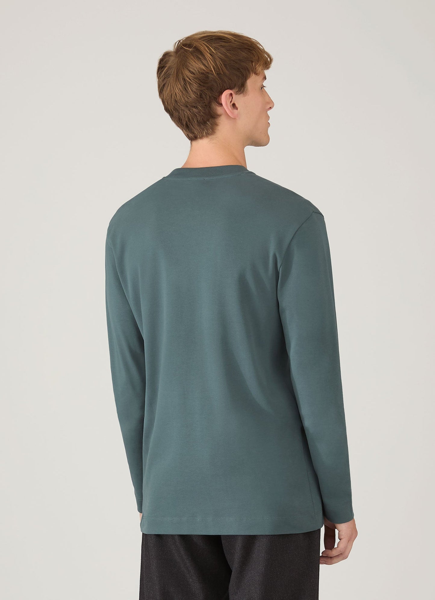 Mens Long Sleeve Heavyweight Tshirt In Dark Petrol Mtsh0182 Gnit