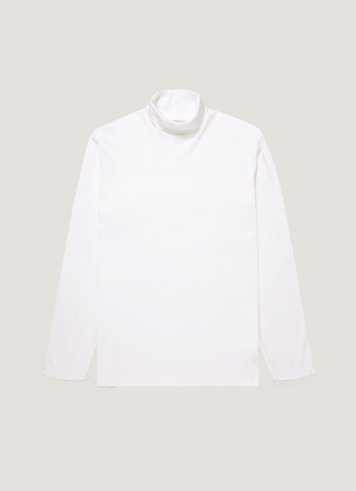 Mens Long Sleeve Roll Neck In White Mtsh0197 Whaa