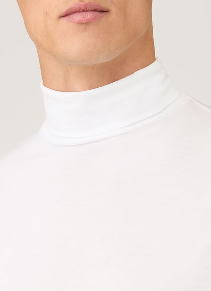 Mens Long Sleeve Roll Neck In White Mtsh0197 Whaa