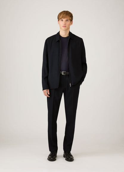 Mens Silk Cotton Cashmere Tshirt In Navy Mtsh0203 Buaa