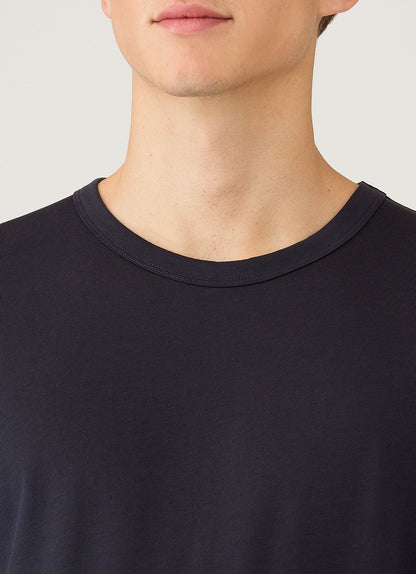 Mens Long Sleeve Heavyweight Jersey Tshirt In Navy Mtsh0206 Buaa