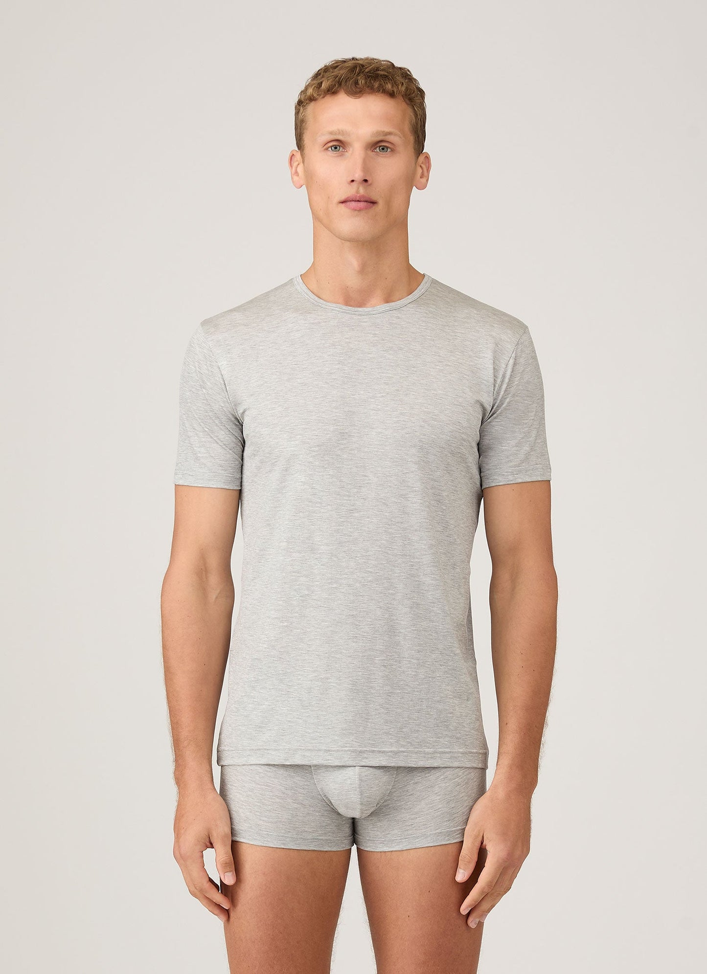 Mens Tencel Tshirt In Grey Melange Mtsh4012 Gyaa