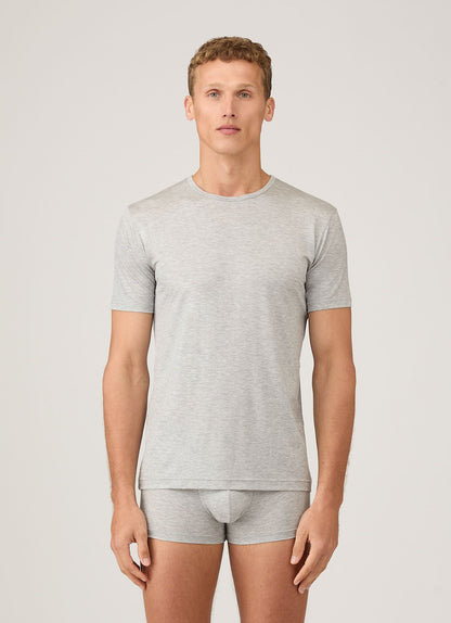 Mens Tencel Tshirt In Grey Melange Mtsh4012 Gyaa