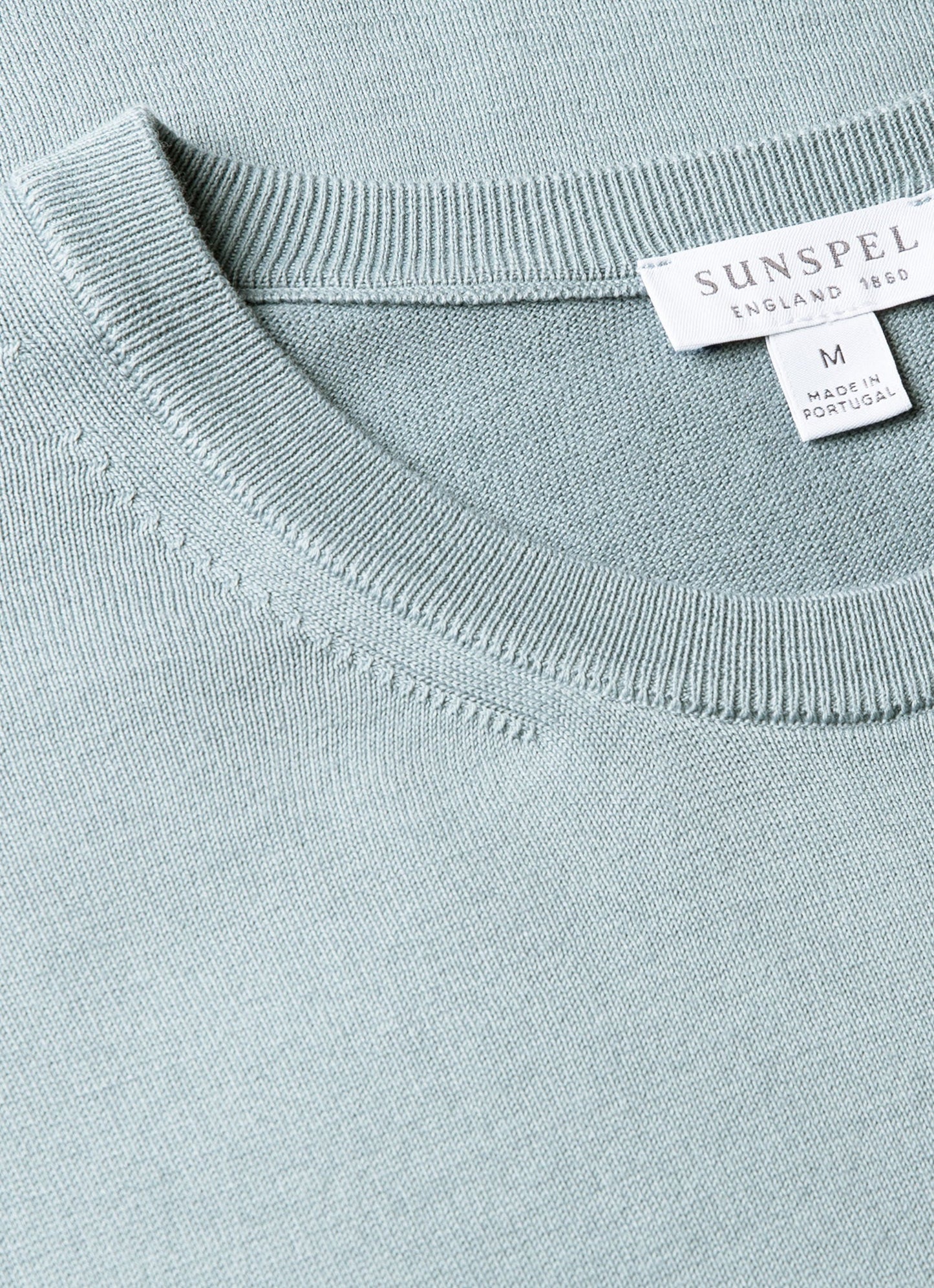 Mens Sea Island Cotton Knit Tshirt In Stone Blue Mtsh8278 Buwt