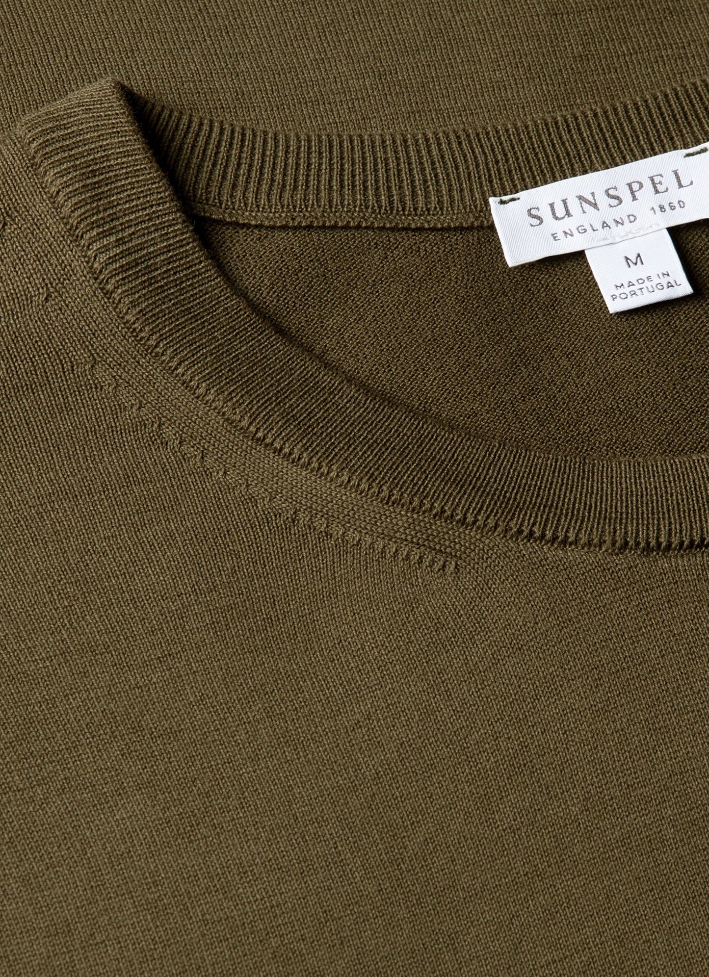 Mens Sea Island Cotton Knit Tshirt In Deep Olive Mtsh8278 Gniz