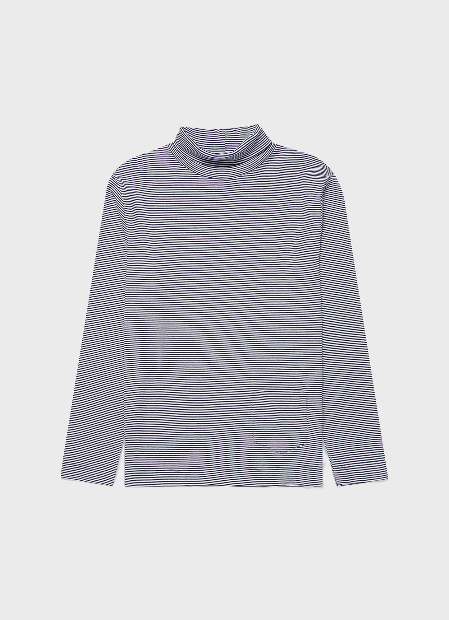 Mens Nigel Cabourn Carbon Brushed Roll Neck In Navy White Ncmtsh0185Ms Stmk