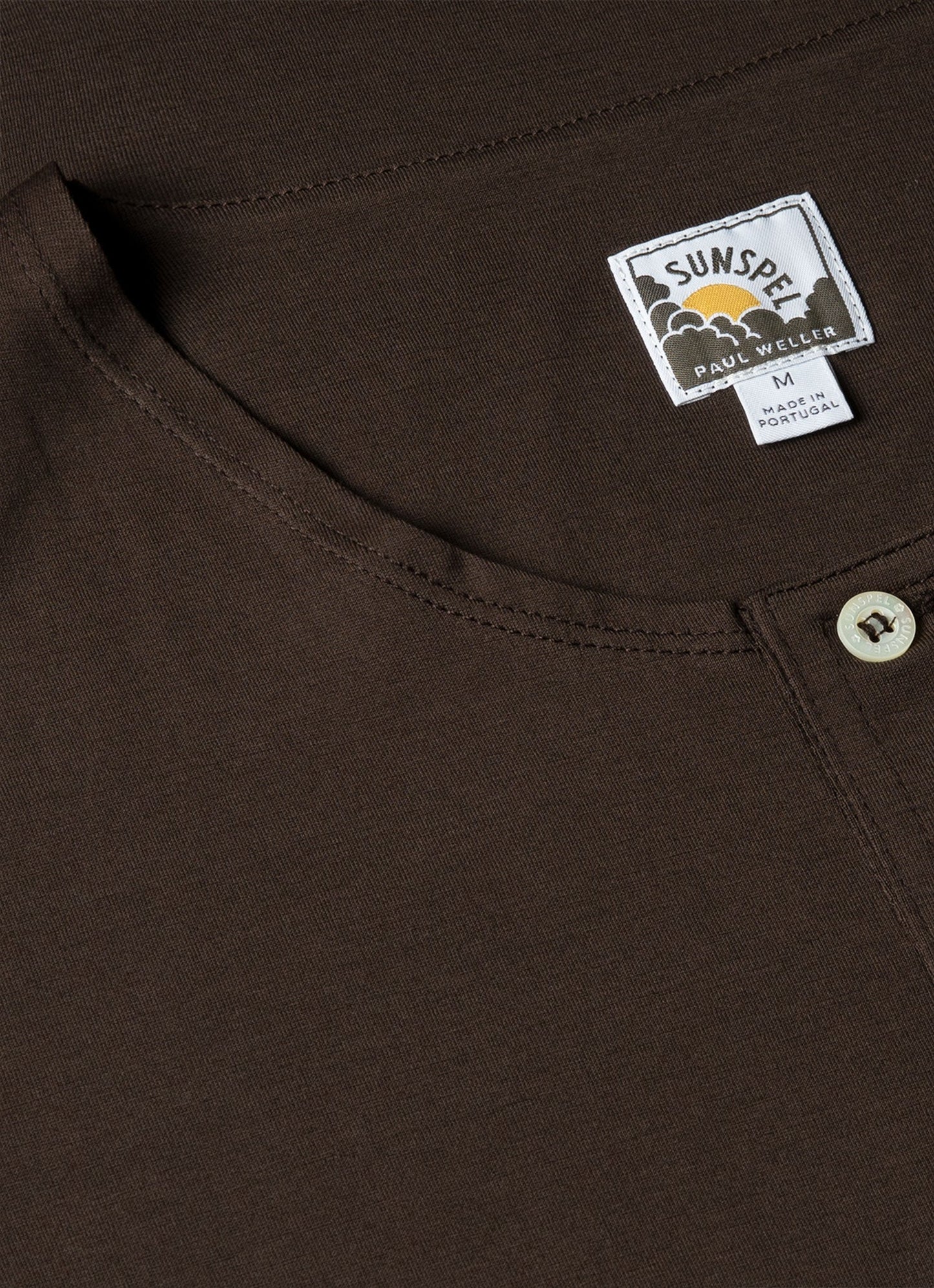 Mens Paul Weller Henley In Dark Brown Pwmtsh0115 Brha