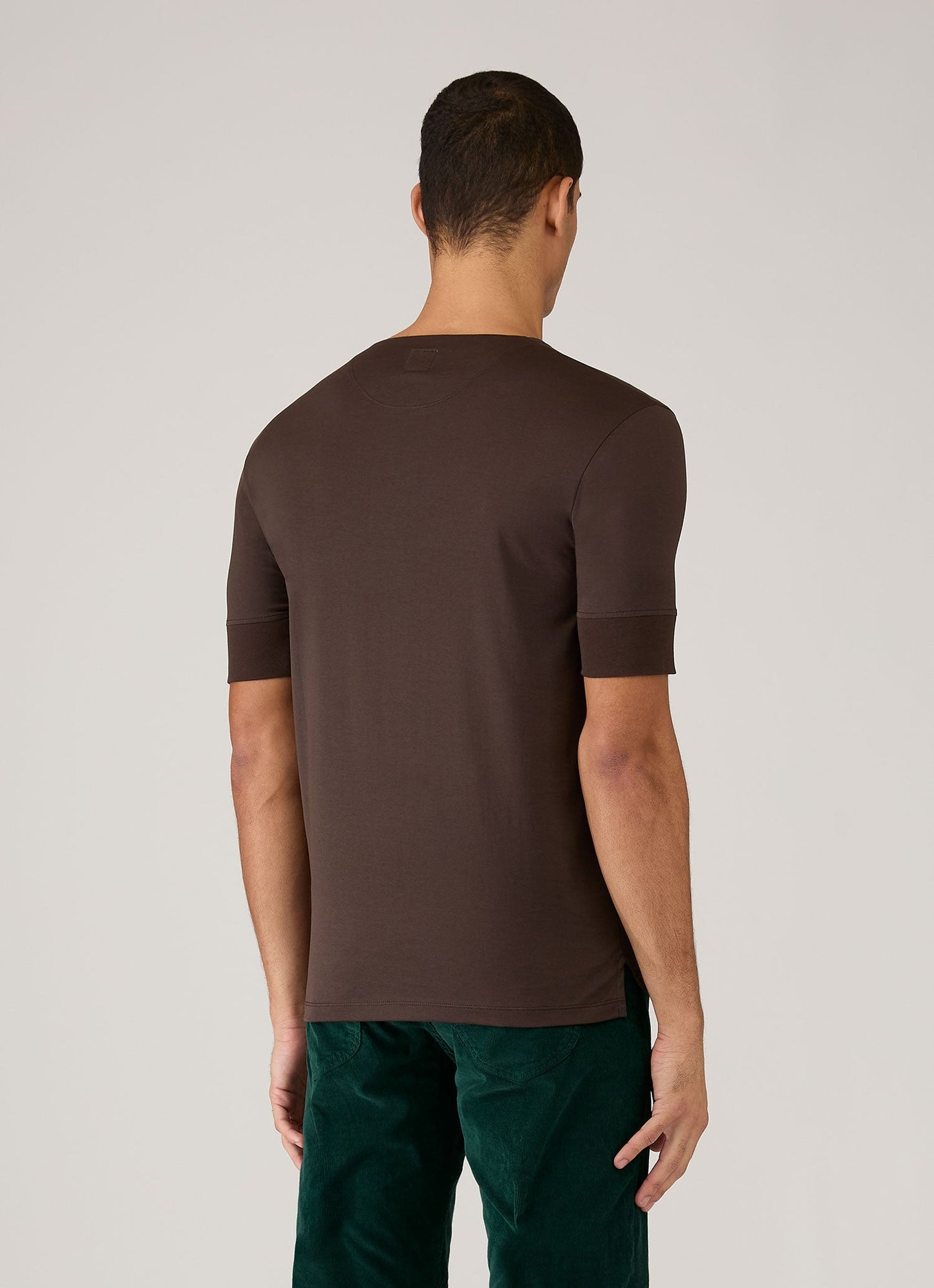 Mens Paul Weller Henley In Dark Brown Pwmtsh0115 Brha