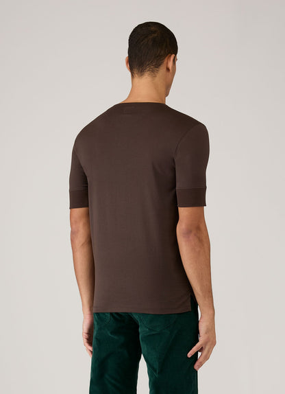 Mens Paul Weller Henley In Dark Brown Pwmtsh0115 Brha