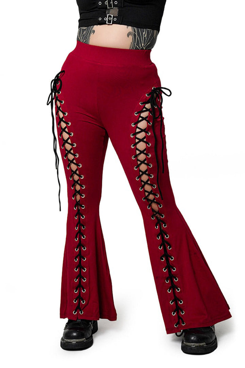 Blood Red Alice Flare Pants