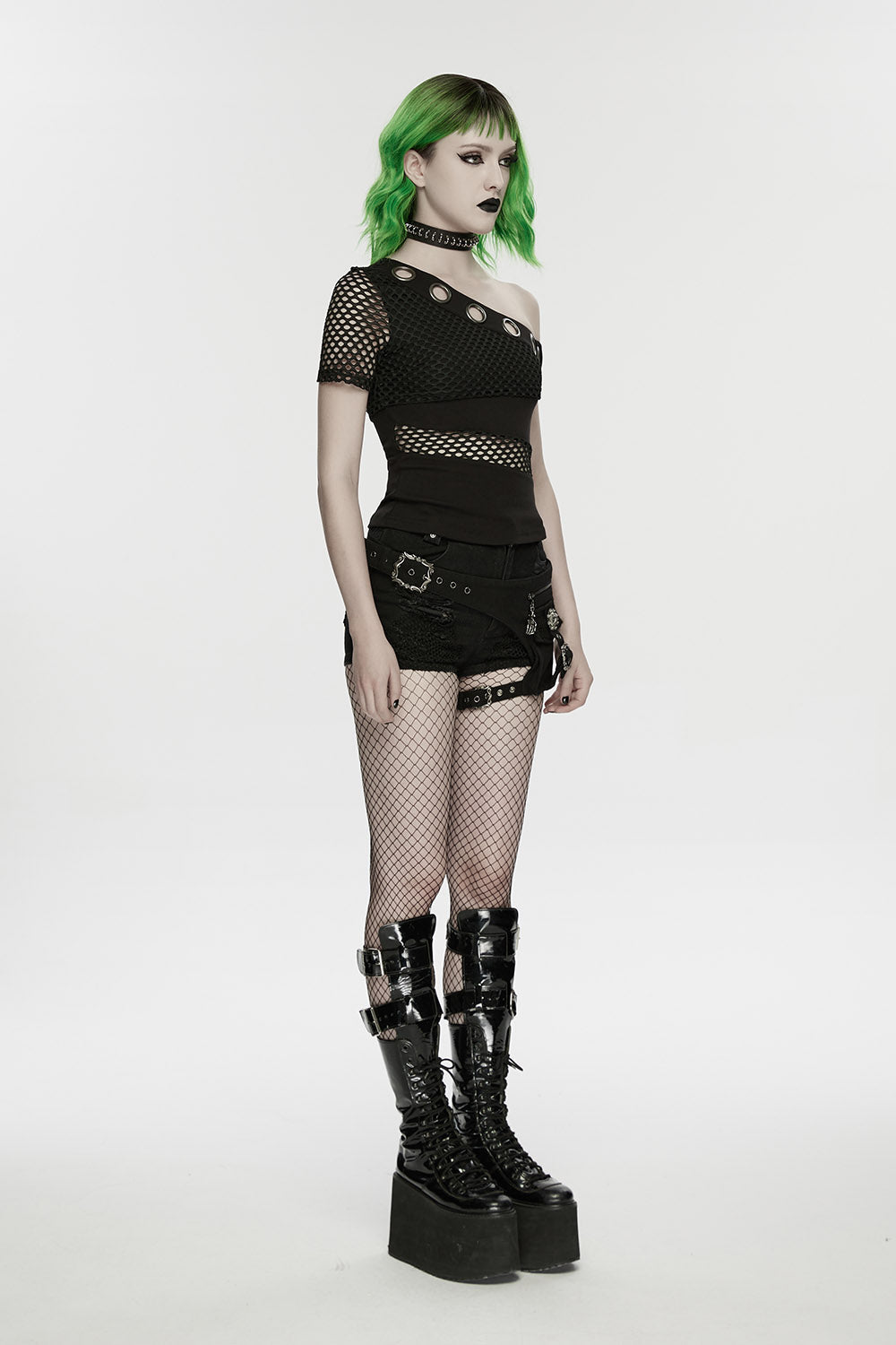 Boneash Shredded Shorts with Thigh Bag
