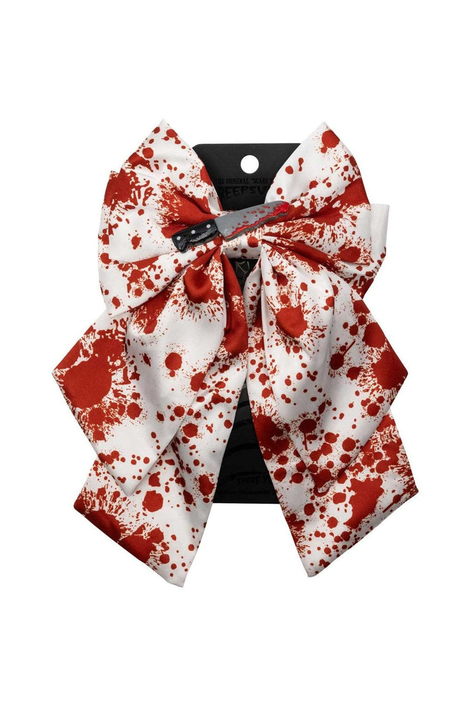 Blood Splatter Knife Satin Hair Bow