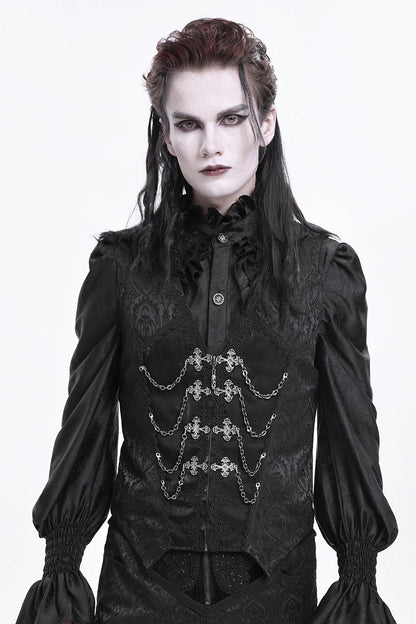 Black Bishop Vampire Goth Vest