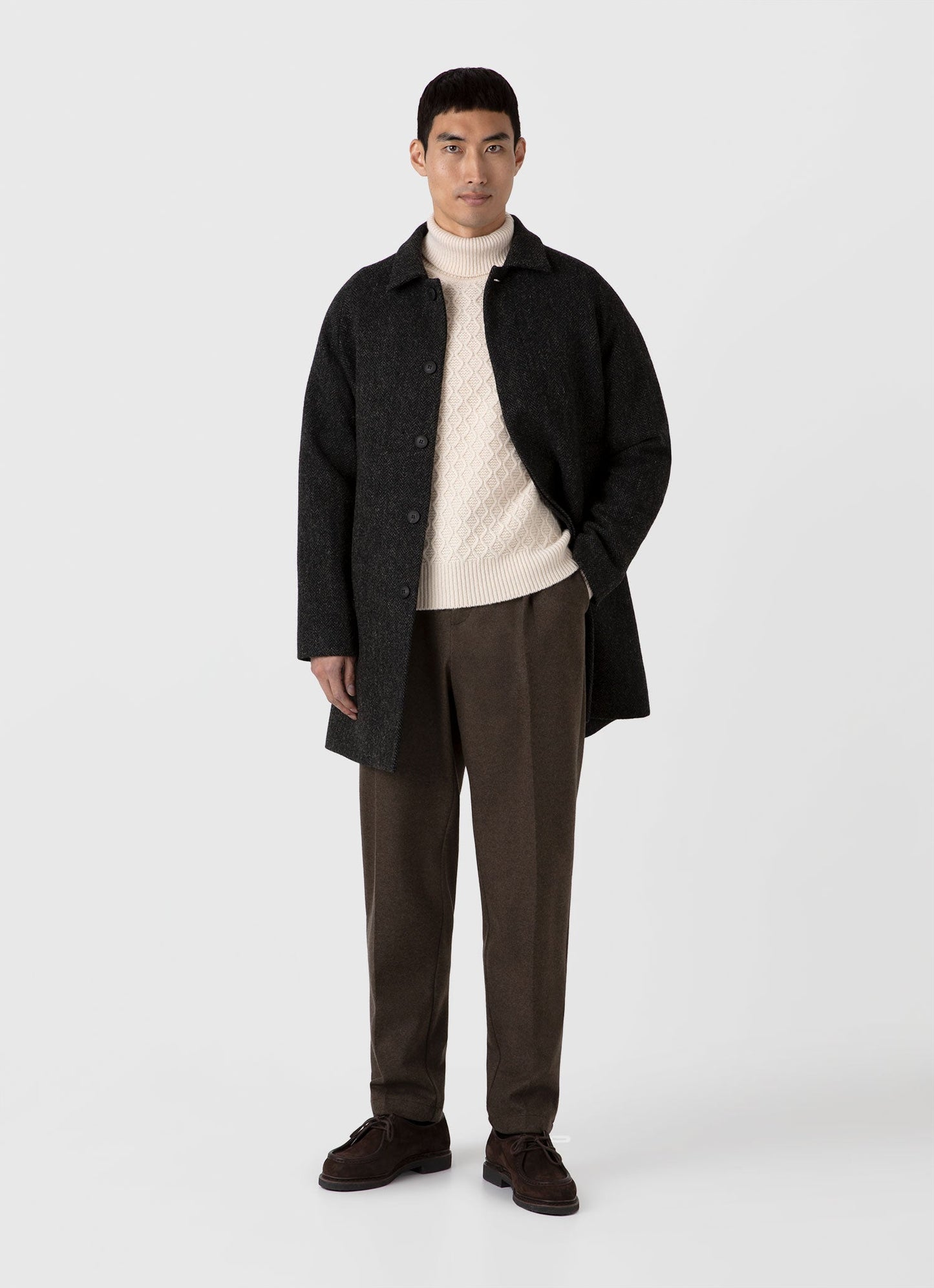 Mens Wm Brown Lambswool Roll Neck In Ecru Wbmjum8268 Whcr