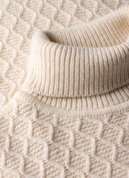 Mens Wm Brown Lambswool Roll Neck In Ecru Wbmjum8268 Whcr