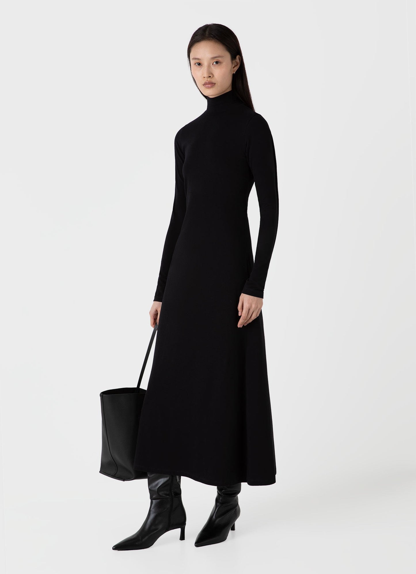 Womens High Neck Dress In Black Wdre6087 Bkaa