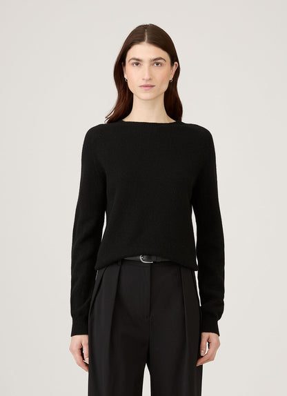 Womens Lambswool Crew Neck Black