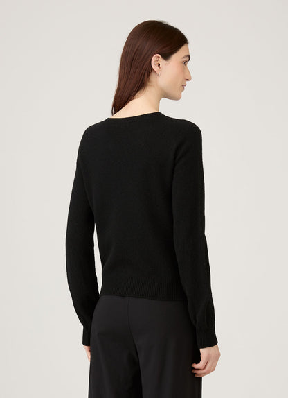Womens Lambswool Crew Neck Black