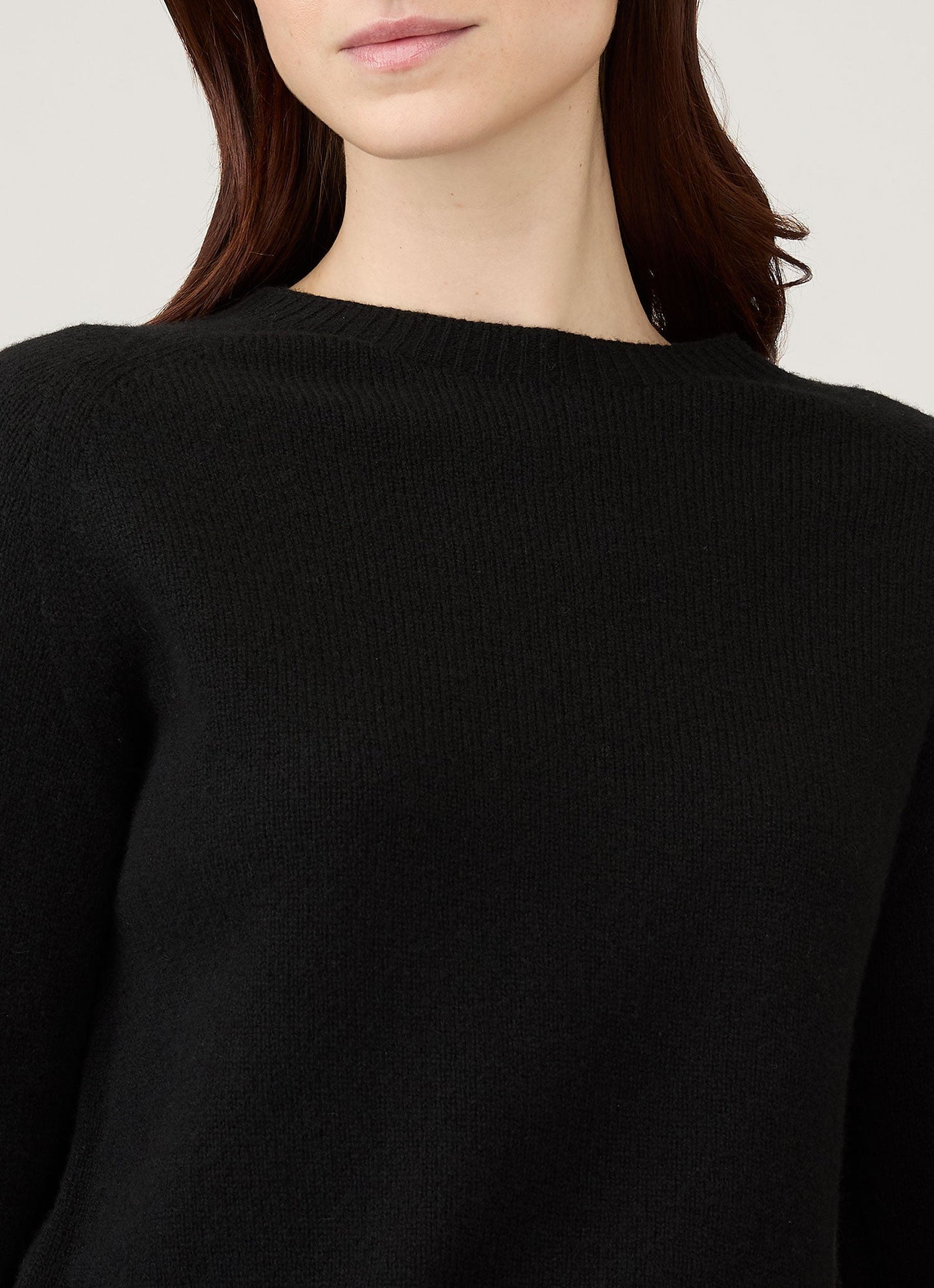 Womens Lambswool Crew Neck Black