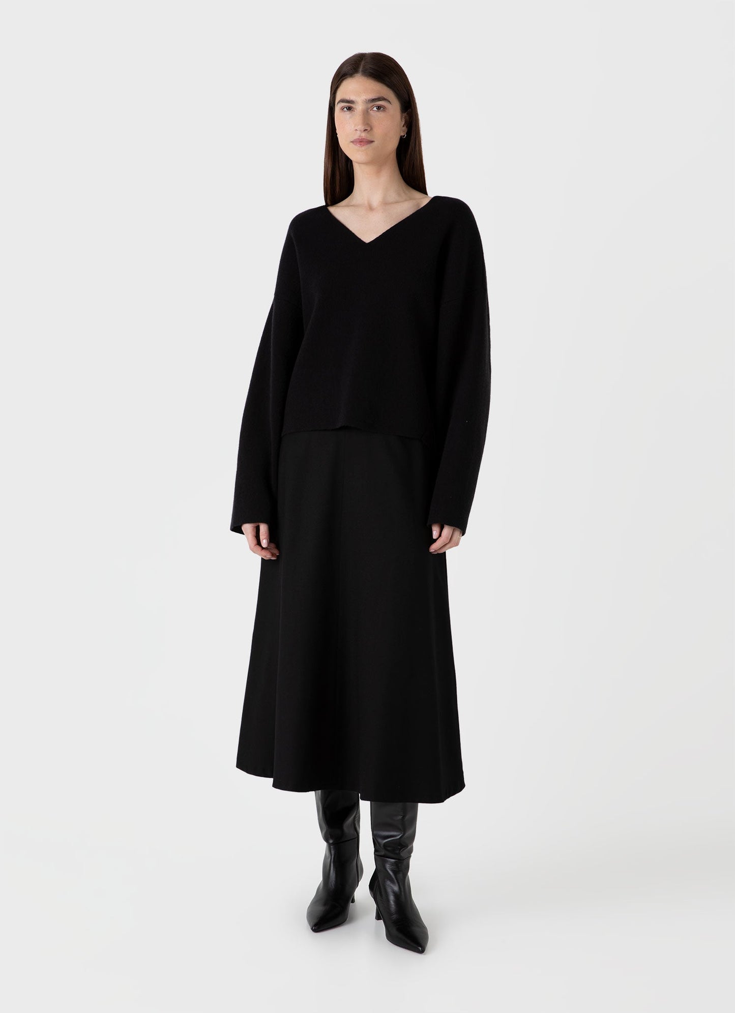 Womens Double Faced Jumper In Black Wjum8182 Bkaa