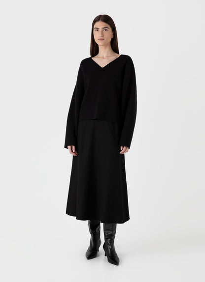 Womens Double Faced Jumper In Black Wjum8182 Bkaa