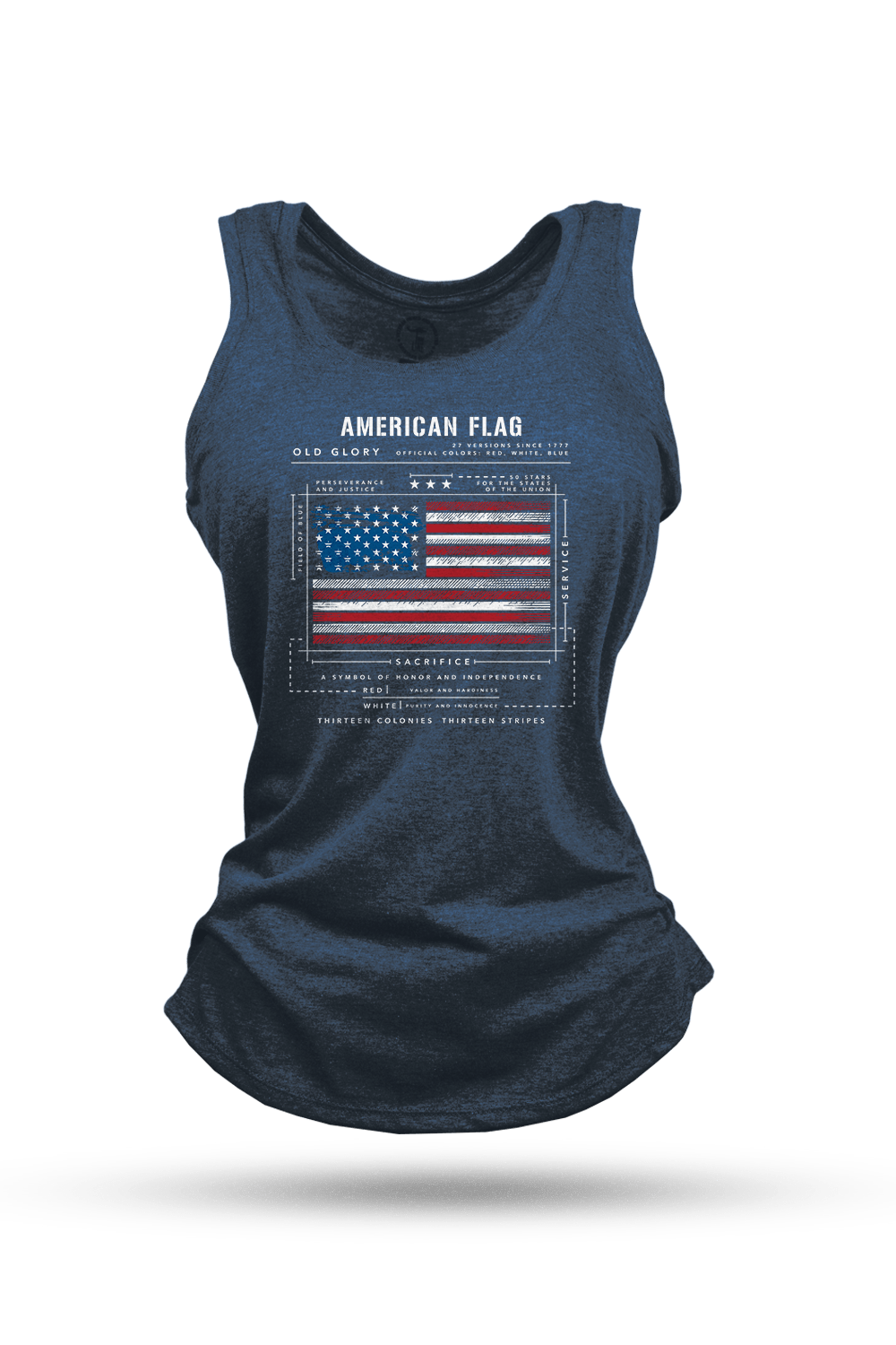 Women's Racerback Tank - American Flag Schematic