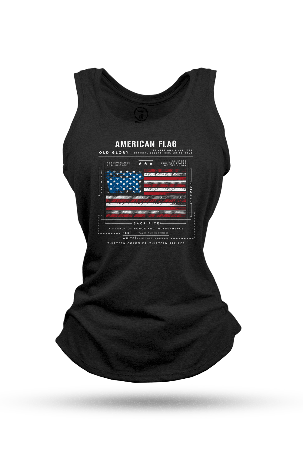 Women's Racerback Tank - American Flag Schematic