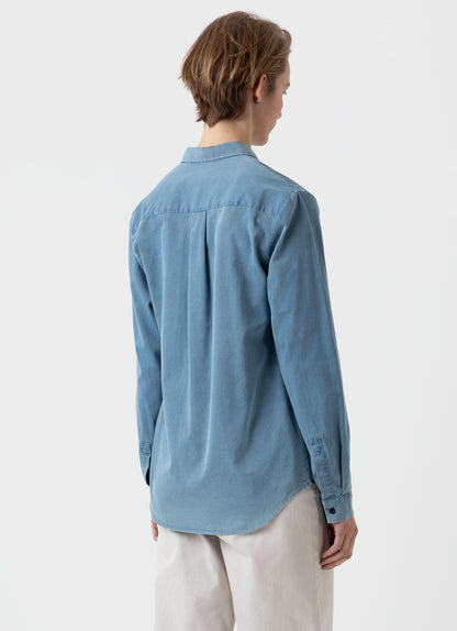 Womens Denim Rinse Shirt In Light Indigo Wsht2033 Bubw