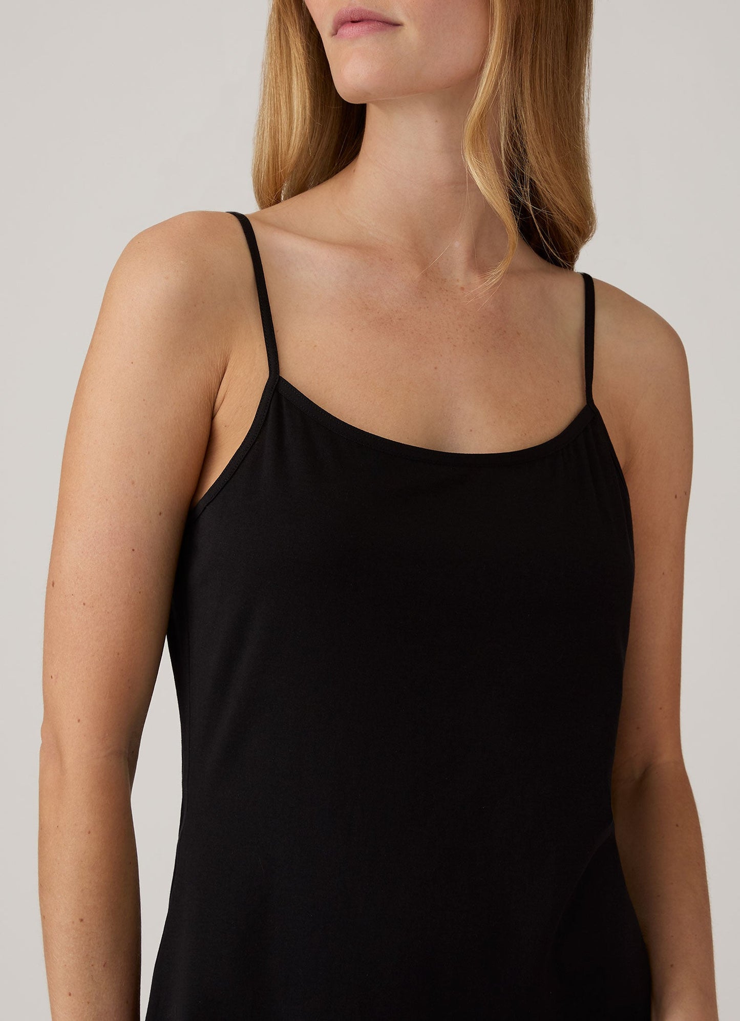 Womens Long Staple Cotton Slip Black Wslp4005 Bkaa
